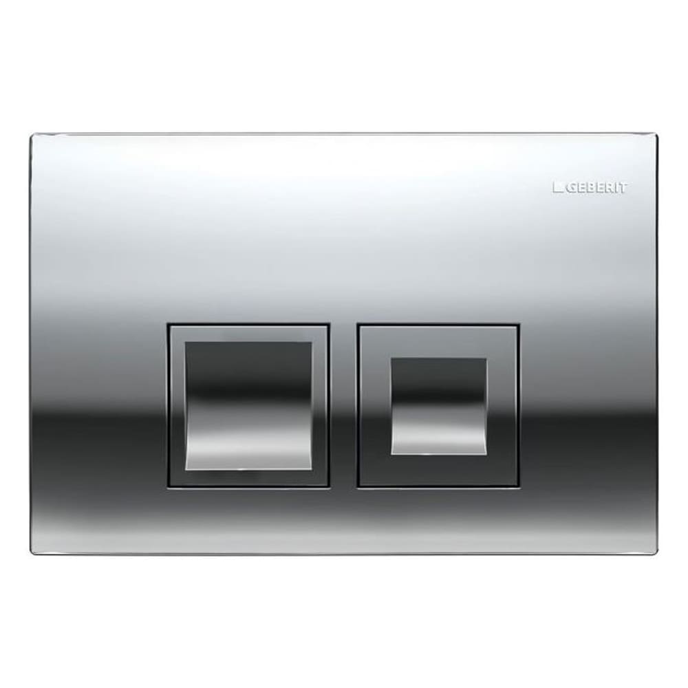 Geberit: Delta 35 Actuator Plate For Dual Flush, Bright Chrome Platted