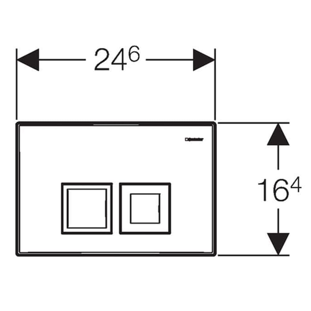 Geberit: Delta 35 Actuator Plate For Dual Flush, Bright Chrome Platted
