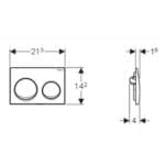 Geberit: Actuator Plate For Dual Flush, Alpha 20, Bright Chrome Platted