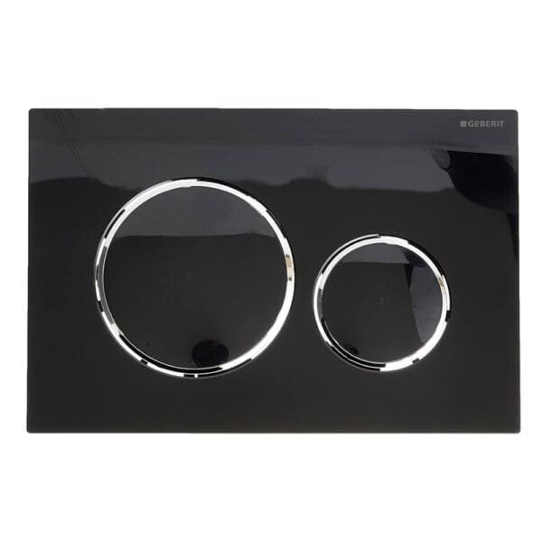 Geberit: Actuator Plate; Sigma 20 For Dual Flush, Black Bright Chrome Plated