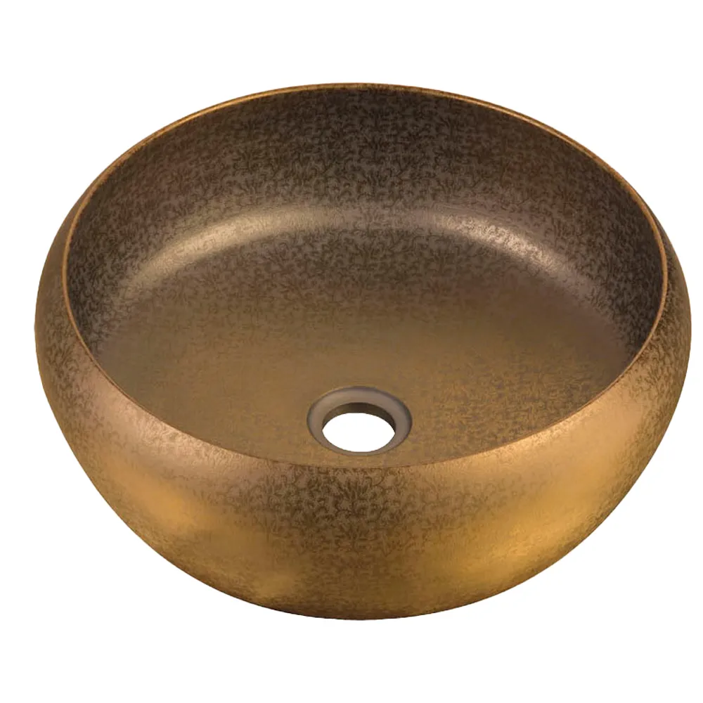 Tapis: Art Countertop Washbasin; (41x41x14)cm, Gold