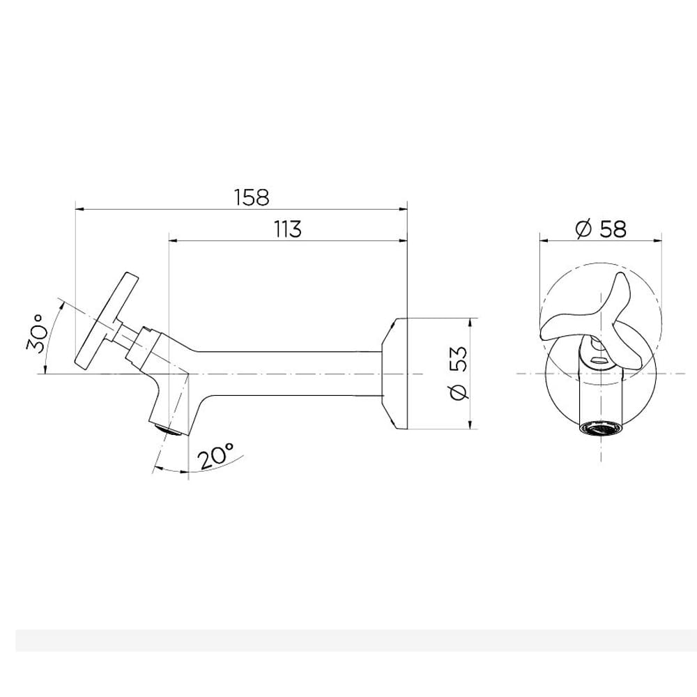 Docol: 1158 New Pertutti: Long Bib Tap For Sink 1/2 ,3/4, Chrome Platted