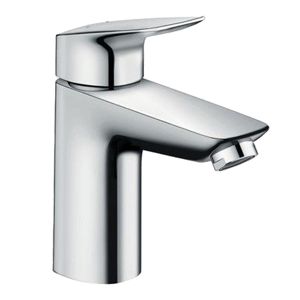 Logis 100 Basin Mixer: Push Waste Single Lever, Silver