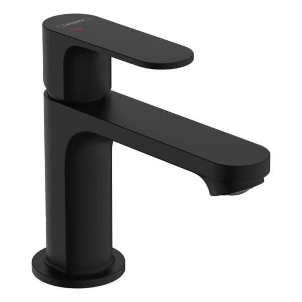 Rebris S CoolStart 80: Basin Mixer With pop up Waste; Single Lever, Matt Black