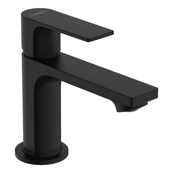 Rebris E CoolStart 80: Basin Mixer With pop up Waste; Single Lever, Matt Black