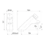 Docol: Pressmatic: Basin Pillar Tap, 1/2in; Brushed
