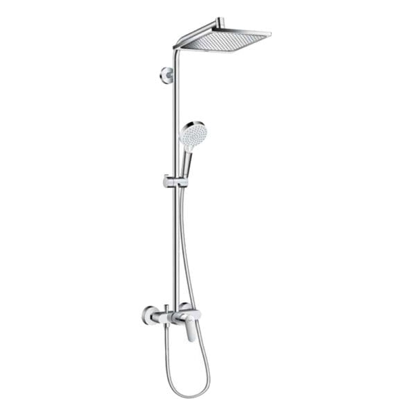 Hansgrohe Crometta E 240: Shower Pipe For Overhead Shower With Single Level Mixer, Silver