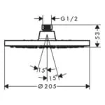 Vernis Blend EcoSmart 200: Overhead Shower; 1-Jet, Matt Black