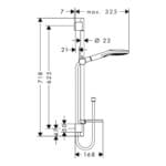 Raindance Select E 120: Eco Unica'S Puro: Shower Kit + Rail; 65cm, Chrome Plated