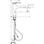 Zesis M33 160: Sink Mixer, Single Lever With Pull-Out Spray, 2-Jet sBox Lite; Chrome Plated