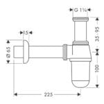 Hansgrohe: Bottle Trap; 1.25in, Chrome Plated