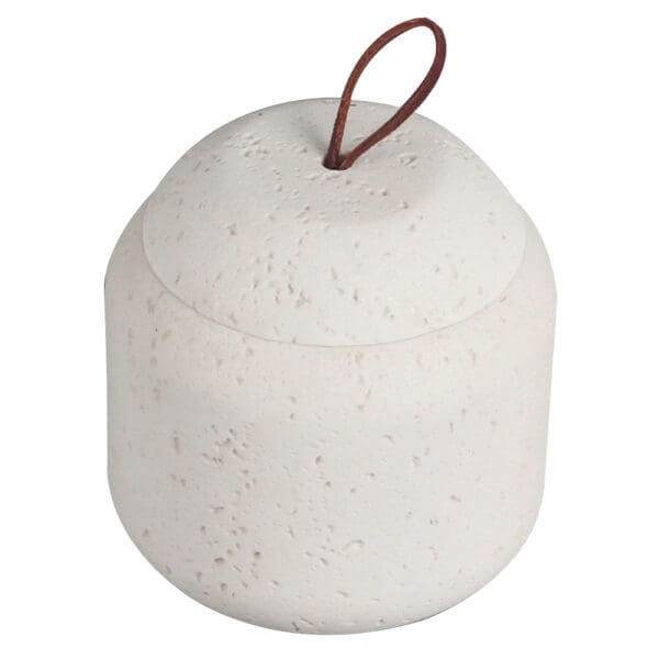 Domus: Resin Cotton Holder; (Φ10.5x10.6)cm, White