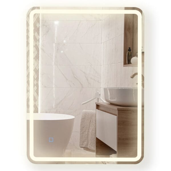 Mirror With LED Lights And Touch Control; (80x60)cm