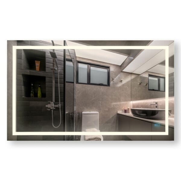 Mirror With LED Lights + Demister Pad + Touch Control; (150x90)cm