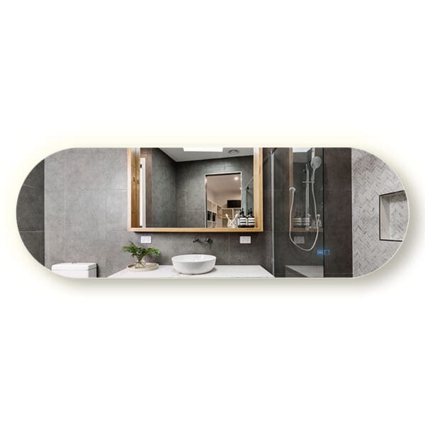 Backlit Mirror With LED Lights + Demister Pad + Touch Control; (150x50)cm