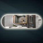 Backlit Mirror With LED Lights + Demister Pad + Touch Control; (150x50)cm
