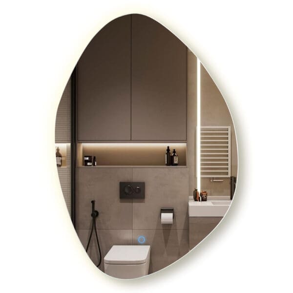 Backlit Mirror With LED Lights + Touch Control; (80x55)cm