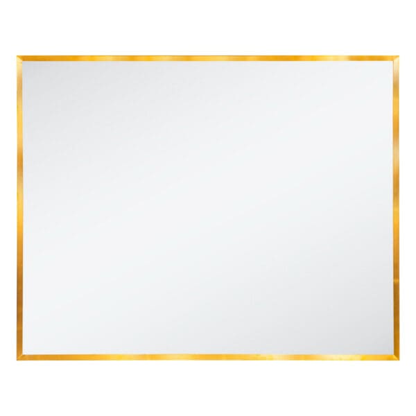LED Mirror + Frame; (100x80)cm, Brushed Brass