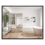 LED Mirror + Frame; (100x80)cm, Black