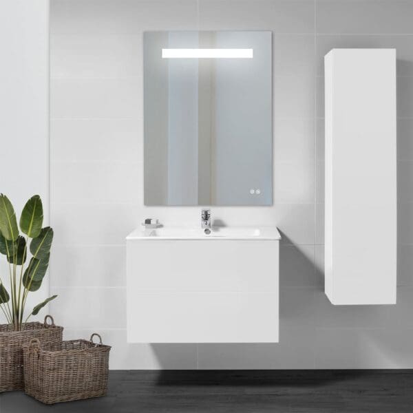 Tapis: Wall Mirror With LED Lights + Defogger + Touch Control; (120x80)cm