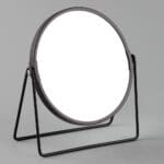 Domus: Iron With Powder Coating Round Mirror; (18.5x7.2x20.8)cm, Black