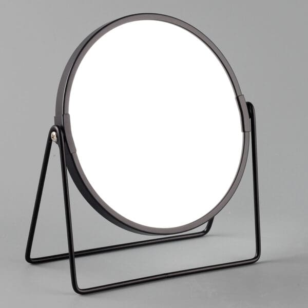 Domus: Iron With Powder Coating Round Mirror; (18.5x7.2x20.8)cm, Black