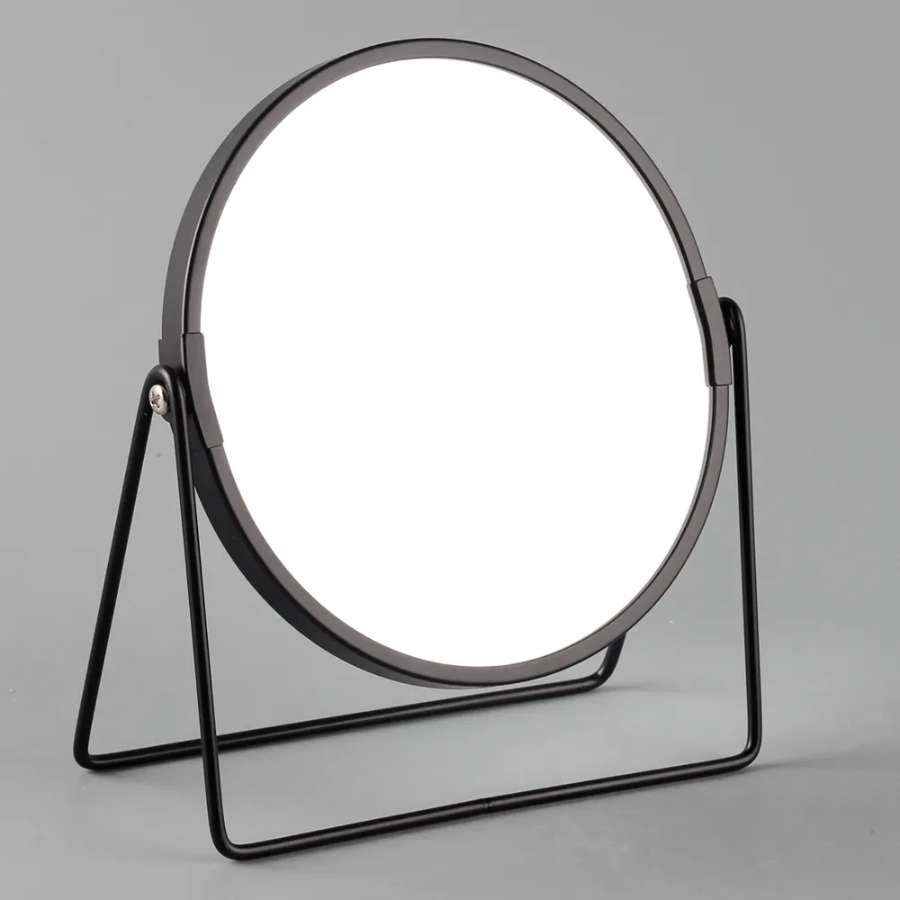 Domus: Iron With Powder Coating Round Mirror; (18.5x7.2x20.8)cm, Black