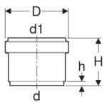 Geberit HDPE: Ring-Seal Socket, Reduced; (56x63)mm