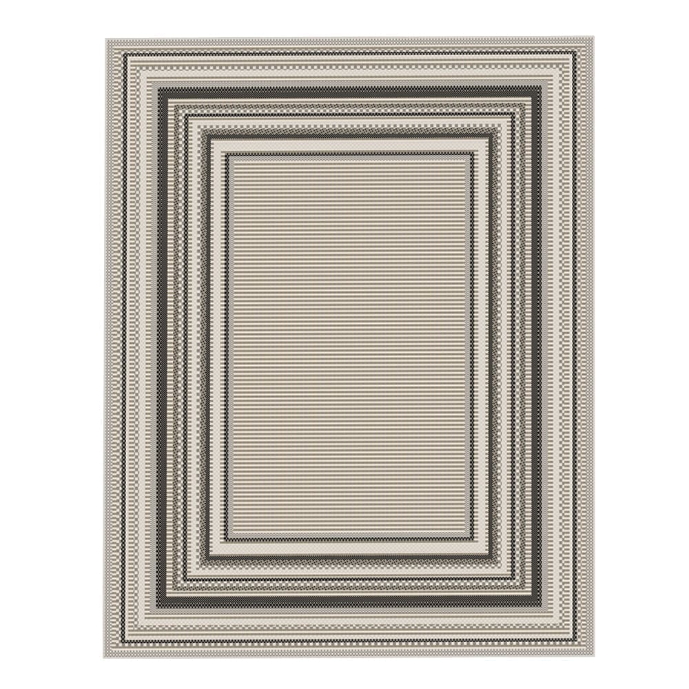 Oriental Weavers: Oria Centred Ribbed Square Pattern Carpet Rug; (160x230)cm, Grey/Brown