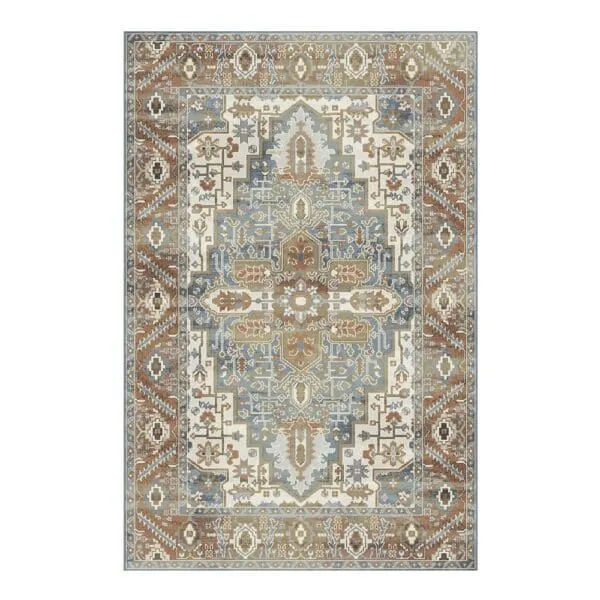 Oriental Weavers: Omnia Medallion Carpet Rug; (80x150)cm, Brown/Blue/Cream