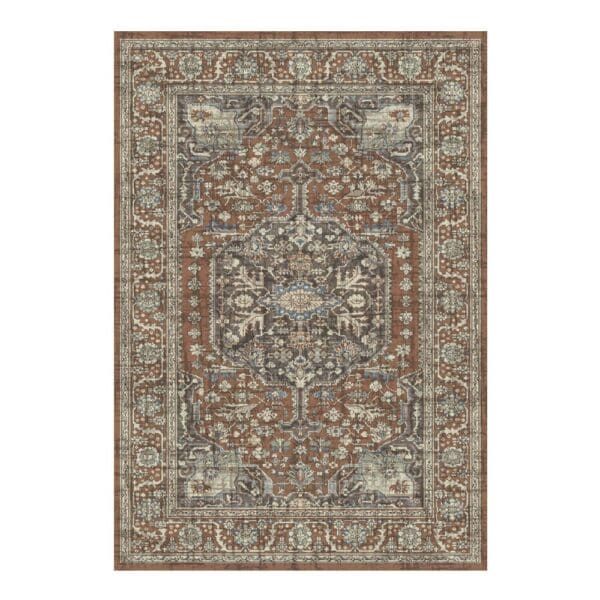 Oriental Weavers: Omnia Bordered Carpet Rug; (200x290)cm, Copper Red/ Cream