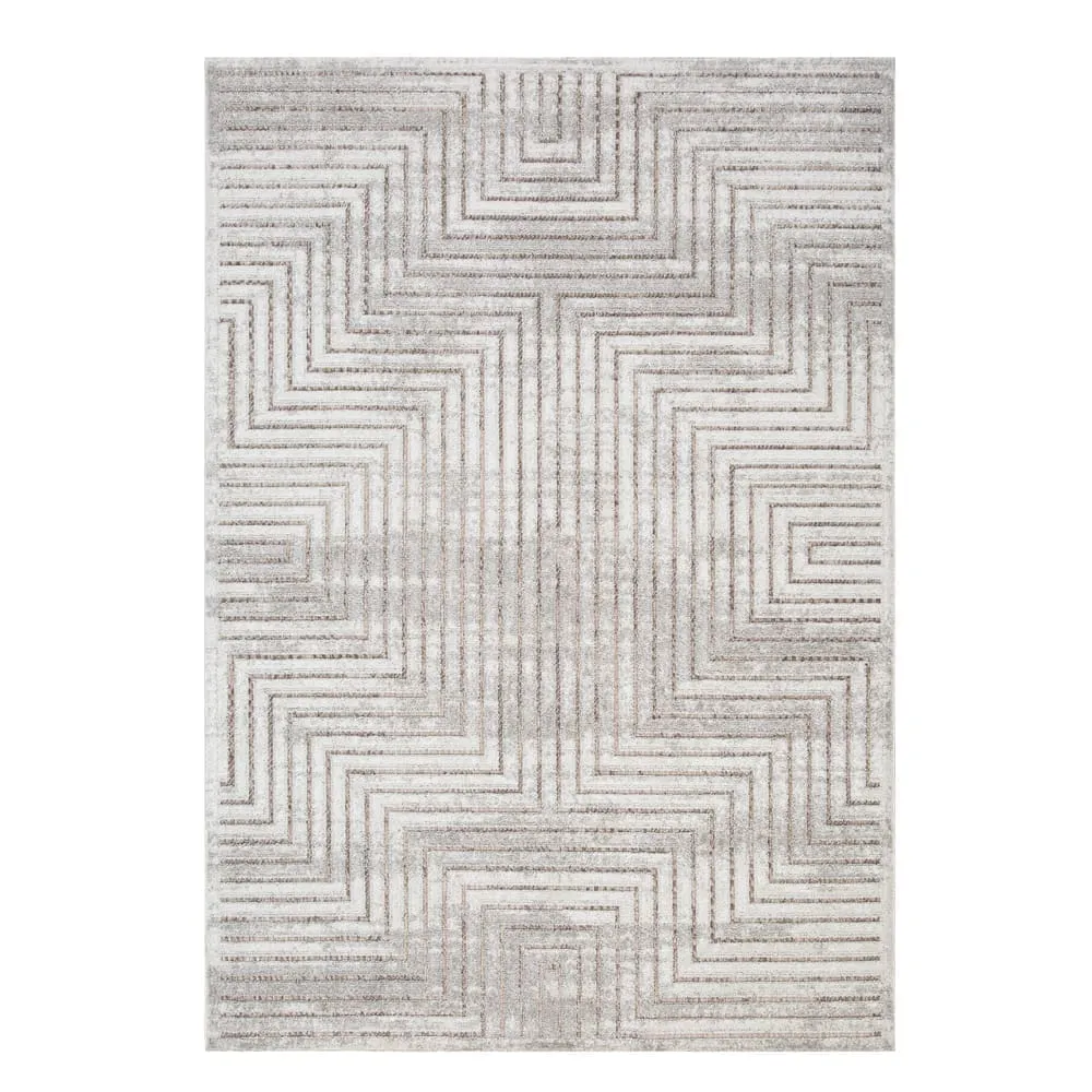 Oriental Weavers: Makao Geometric Maze Pattern Carpet Rug; (80x150)cm, Beige/Brown 1 Oriental Weavers: Makao Geometric Maze Pattern Carpet Rug; (80x150)cm, Beige/Brown