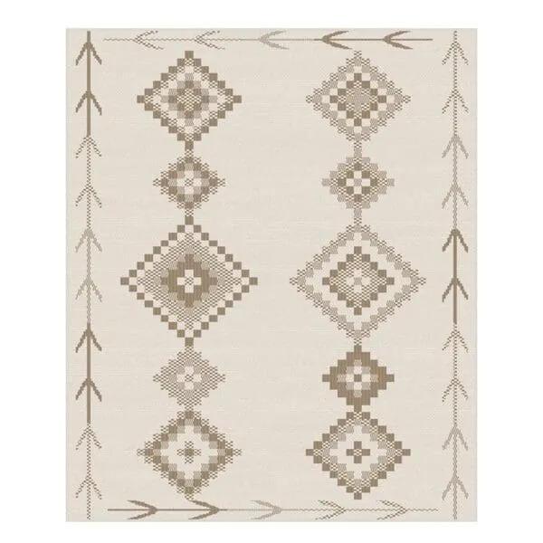 Oriental Weavers: Vedantu Diamond Pattern Carpet Rug; (80x150)cm, Beige/Brown