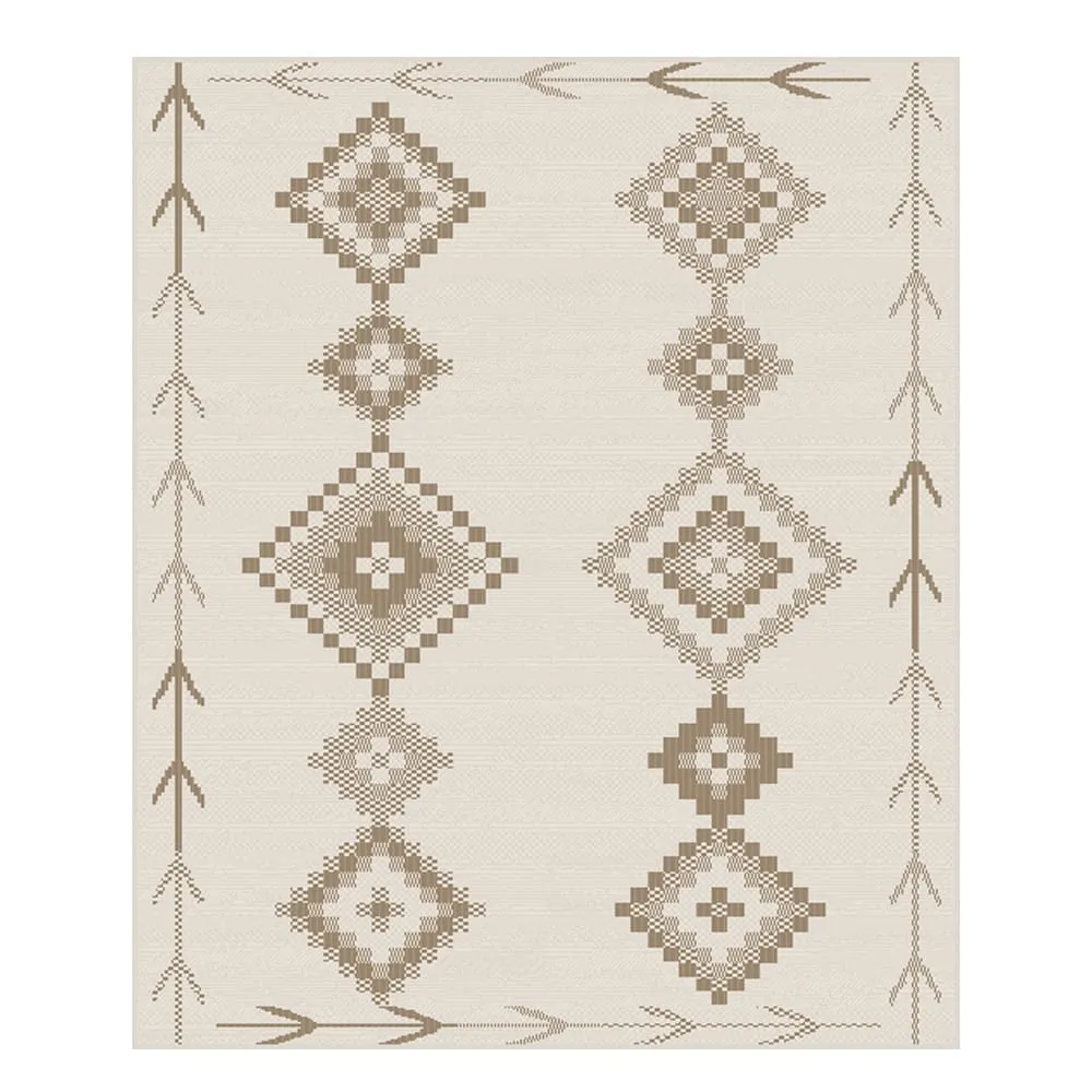 Oriental Weavers: Vedantu Diamond Pattern Carpet Rug; (80x150)cm, Beige/Brown