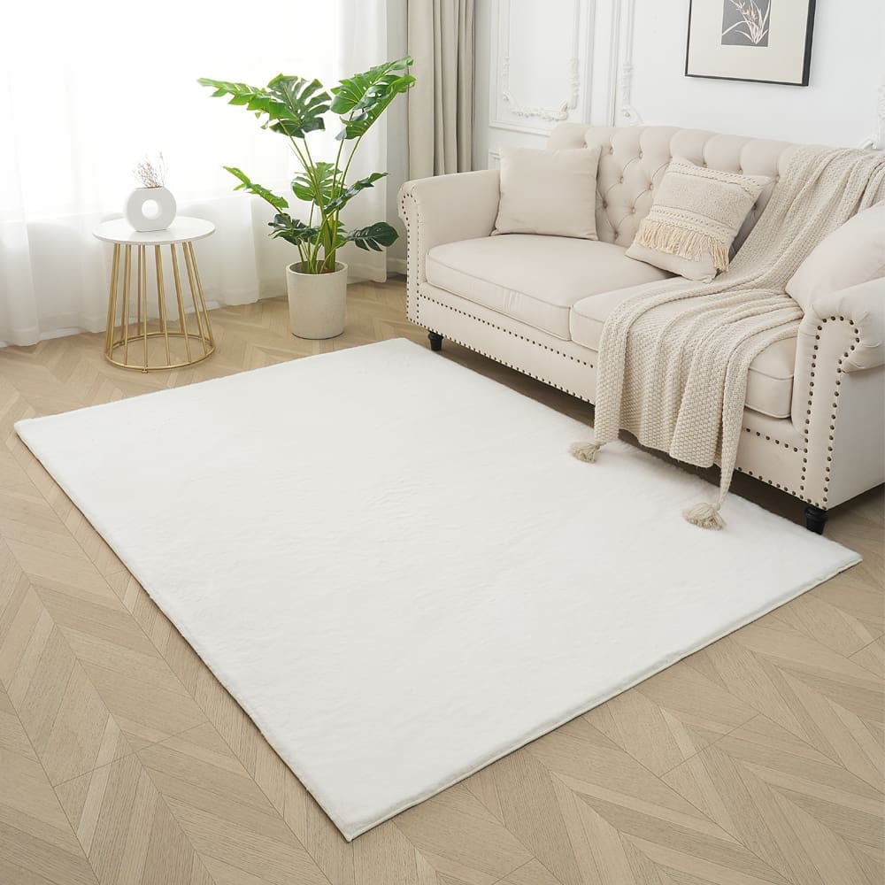 Wuhu: 1700GSM Faux Fur Carpet Rug; (160x230)cm, Ivory