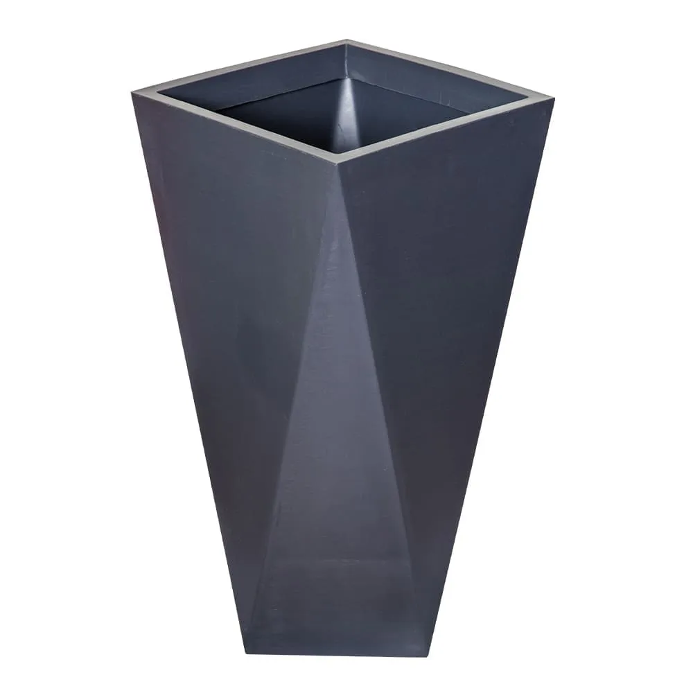 Top Planter: Tall Tapered Planter (code:07); (39 x 76 H)cm, Charcoal Grey