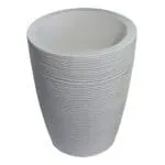 Top Planter: Round Planter Texture finish; (40 (D) x 50 (H))cm, White Grey