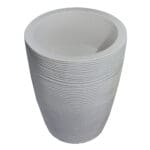 Top Planter: Round Planter Texture finish; (40 (D) x 50 (H))cm, White Grey
