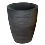 Top Planter: Round Planter Texture finish; (40 (D) x 50 (H))cm, Charcoal Grey
