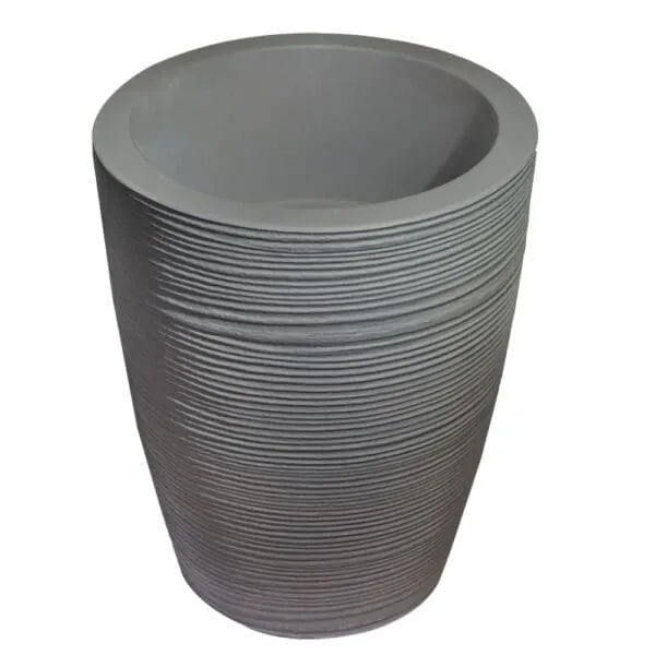 Top Planter: Round Planter Texture finish; (40 (D) x 50 (H))cm, Grey