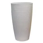 Top Planter: Round Planter Texture finish; (40 (D) x 70 (H))cm, White Grey