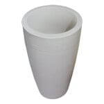 Top Planter: Round Planter Texture finish; (40 (D) x 70 (H))cm, White Grey