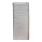 Top Planter: Tall Rectangular Planter Texture finish; (32(W) x 32 (L) x 75 (H))cm, White Grey