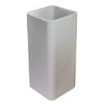 Top Planter: Tall Rectangular Planter Texture finish; (32(W) x 32 (L) x 75 (H))cm, White Grey