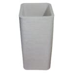 Top Planter: Tall Rectangular Planter Texture finish; (32(W) x 32 (L) x 75 (H))cm, White Grey