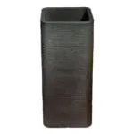 Top Planter: Tall Rectangular Planter Texture finish; (32(W) x 32 (L) x 75 (H))cm, Charcoal Grey