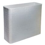 Top Planter: Tall Rectangular Planter Texture finish; (89(W) x 27 (L) x 77 (H))cm, White Grey