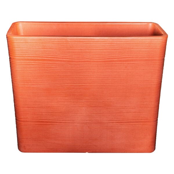 Top Planter: Tall Rectangular Planter Texture finish; (89(W) x 27 (L) x 77 (H))cm, Earth Brown