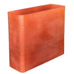 Top Planter: Tall Rectangular Planter Texture finish; (89(W) x 27 (L) x 77 (H))cm, Earth Brown