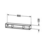 L-Cube: Shelf: 3 Compartments; (12x80x14)cm, Walnut Dark